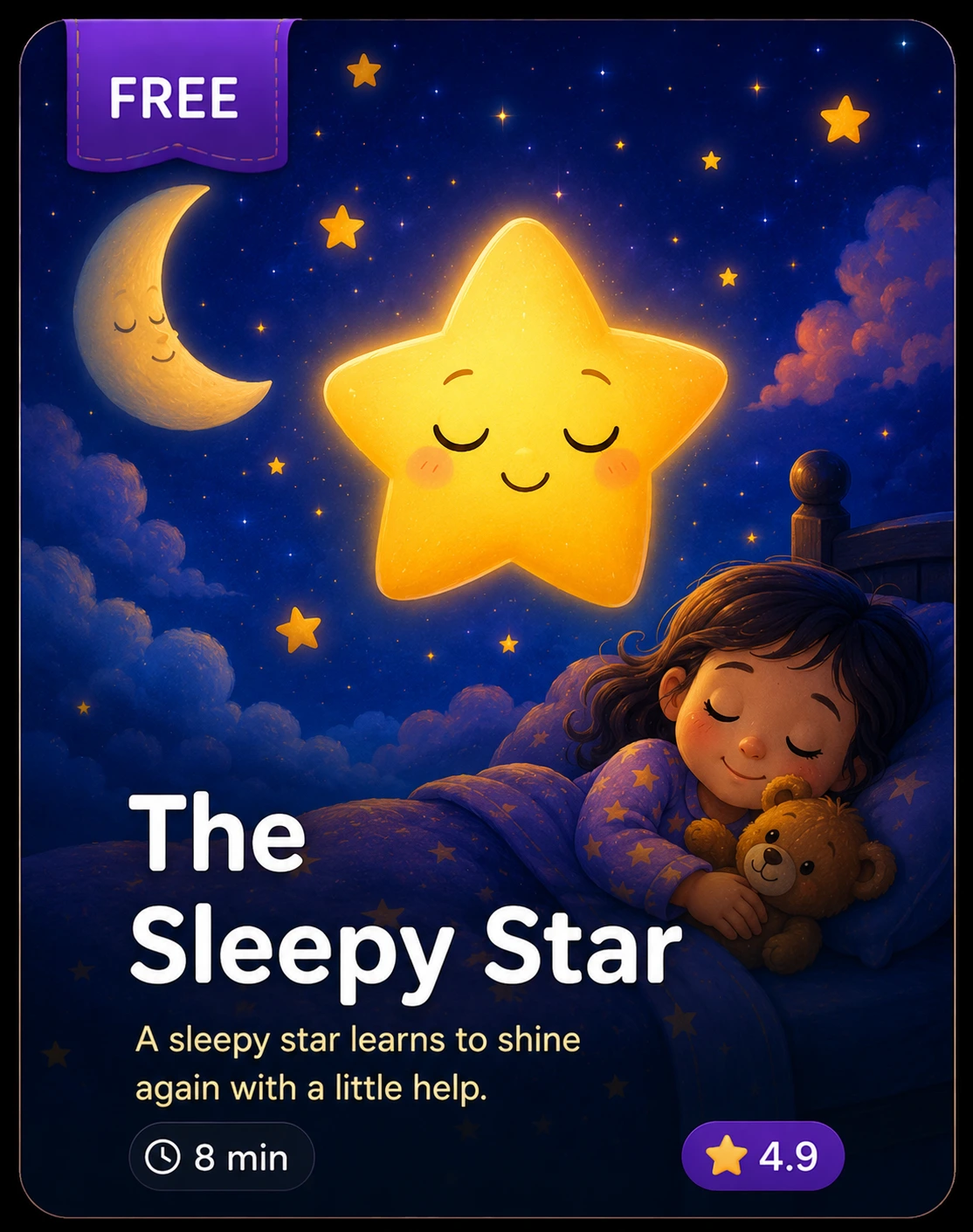 The Sleepy Star bedtime story card