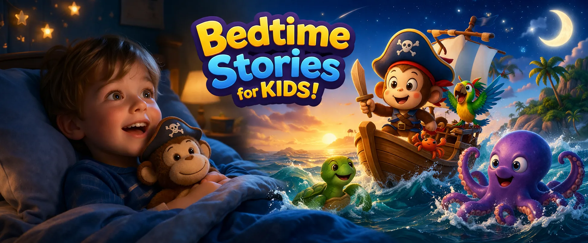 Monkey Milo bedtime stories for children hero banner