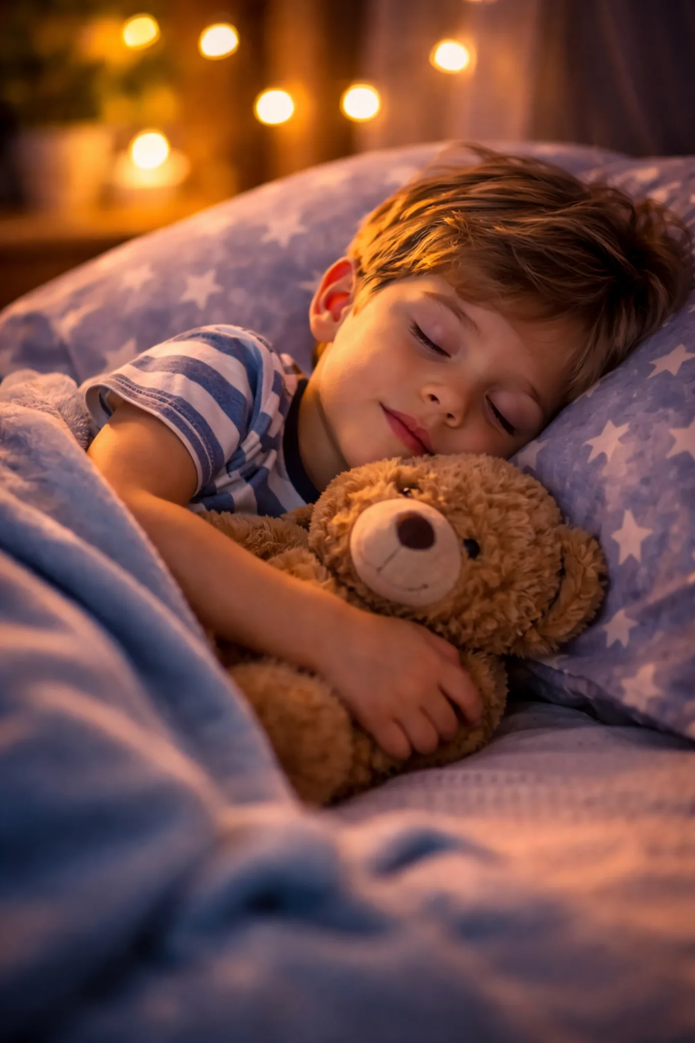 Child sleeping peacefully after listening to a bedtime story